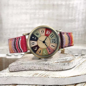 Østaiko™ Retro Denim horloge | Stralende Kleuren, Tijdloze Stijl!