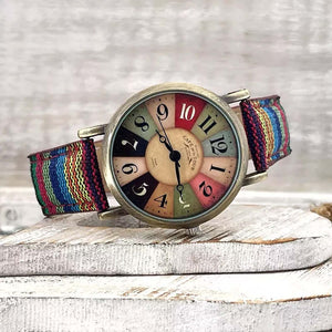 Østaiko™ Retro Denim horloge | Stralende Kleuren, Tijdloze Stijl!