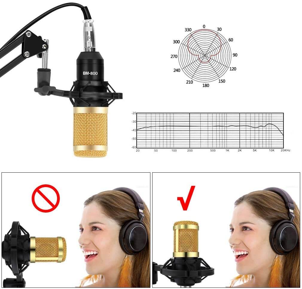 BM800 Microfoon Condensator Set